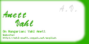 anett vahl business card